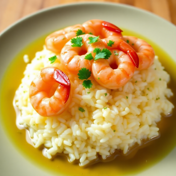 Butter Garlic Shrimp Over Rice