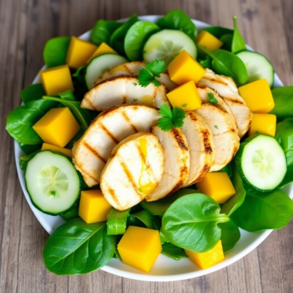 Mango Chicken Spinach Salad