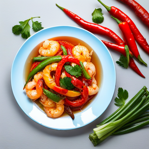 Spicy shrimp & pepper stir fry 