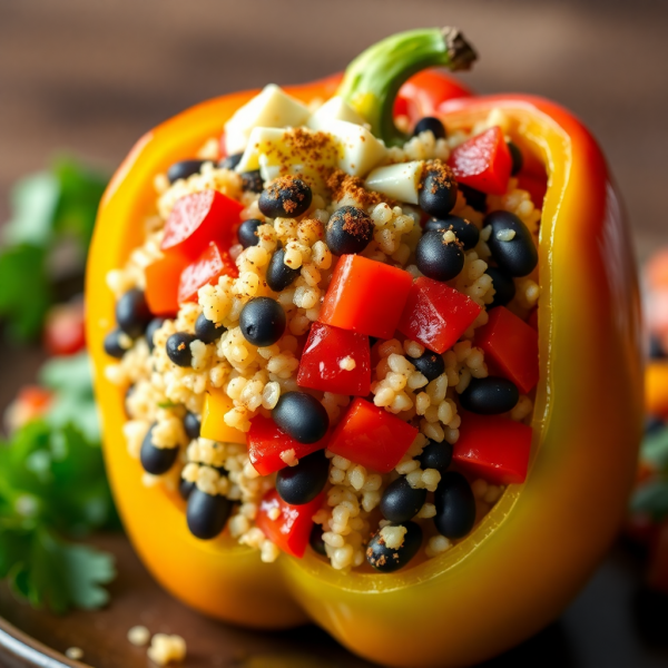 Stuffed Bell Peppers with Quinoa and Black Beans