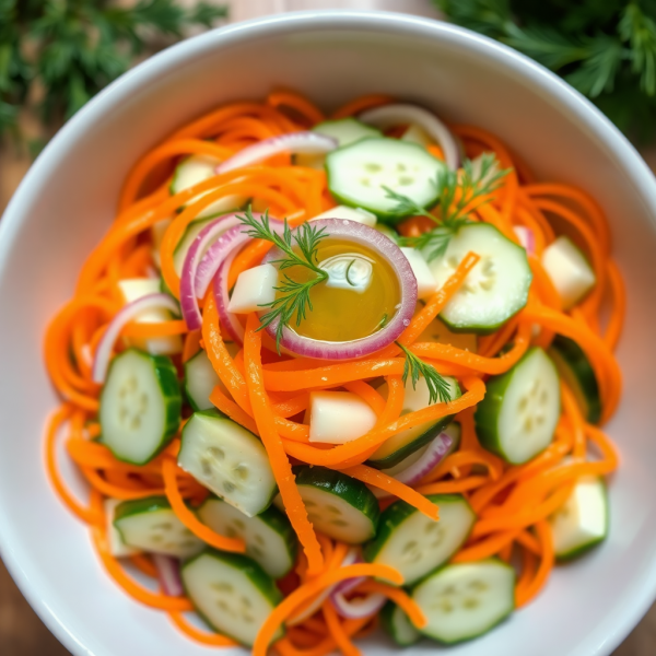 Refreshing Cucumber and Carrot Salad with Dill