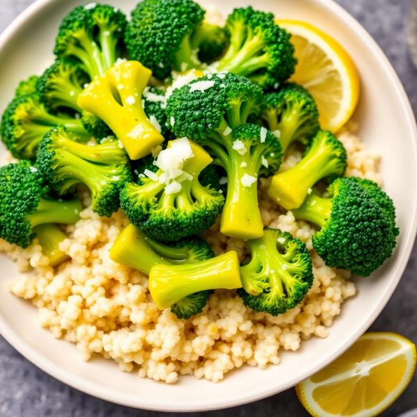 Garlic Butter Broccoli with Quinoa