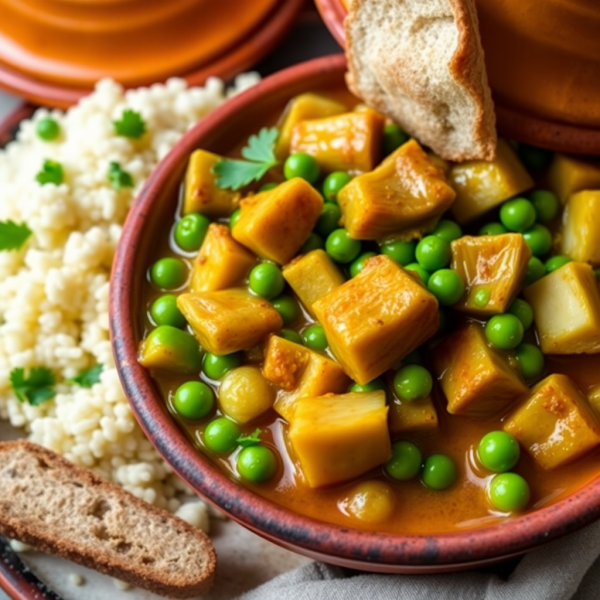 Artichoke and Green Pea Tagine