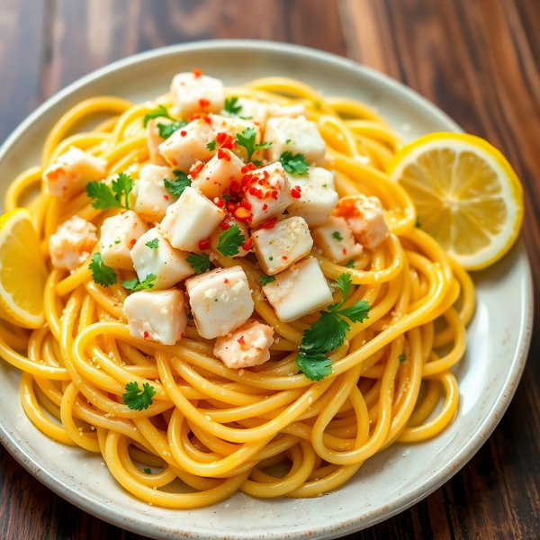 Garlic Butter Crab Linguine