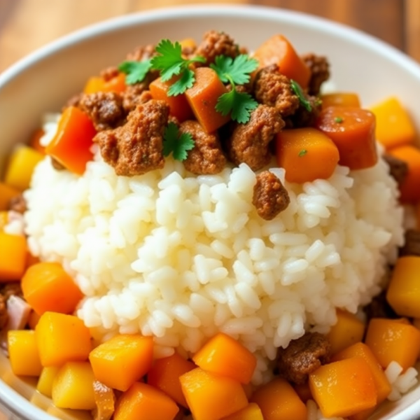 Hearty Beef and Vegetable Rice Bowl