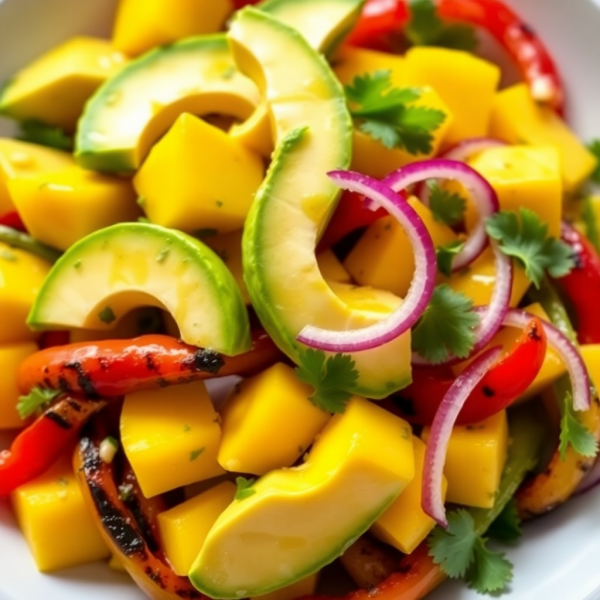 Cuban Mango-Avocado Salad with Grilled Peppers