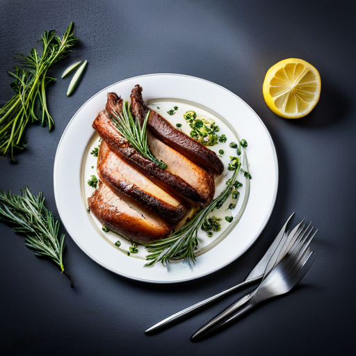 Grilled Duck with Rosemary Olive Oil Sauce