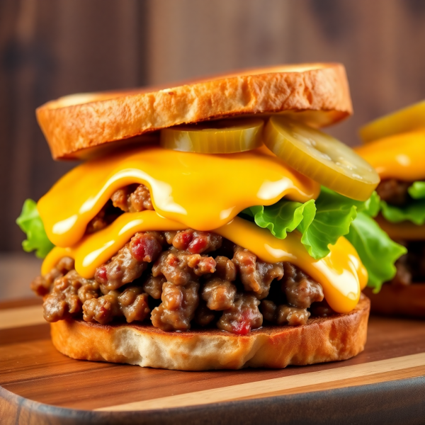 Cheesy Beef Sandwich Delight