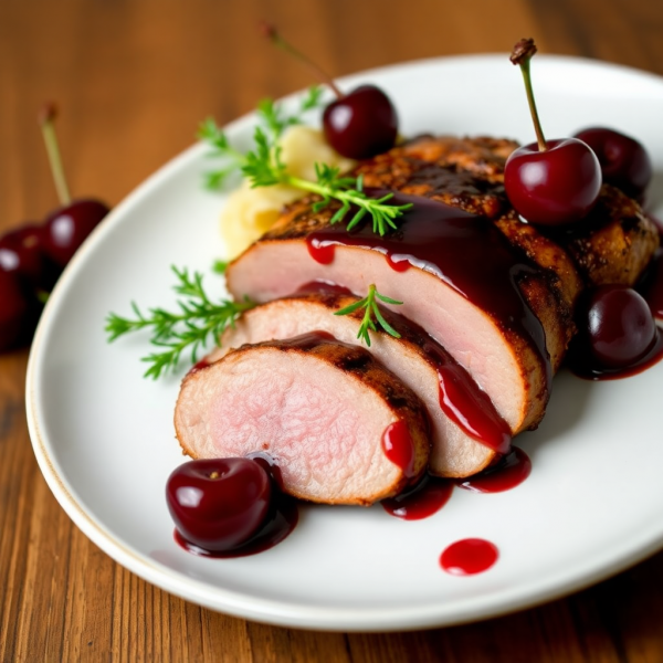 Pan-Seared Duck Breast with Cherry Balsamic Glaze