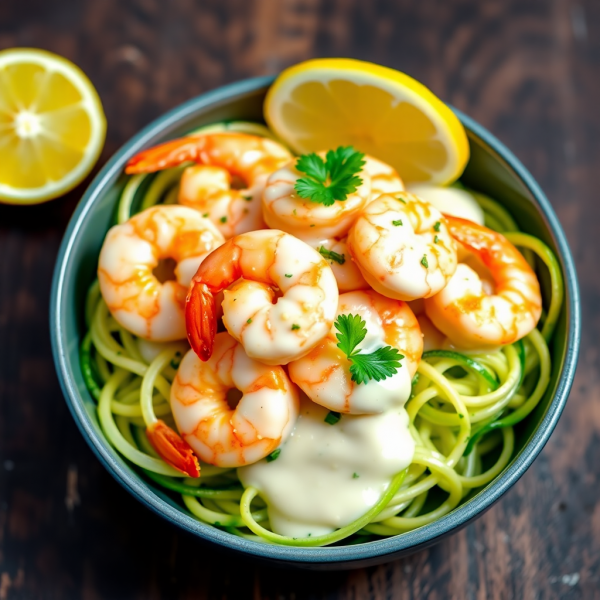 Creamy Garlic Butter Shrimp with Zucchini Noodles