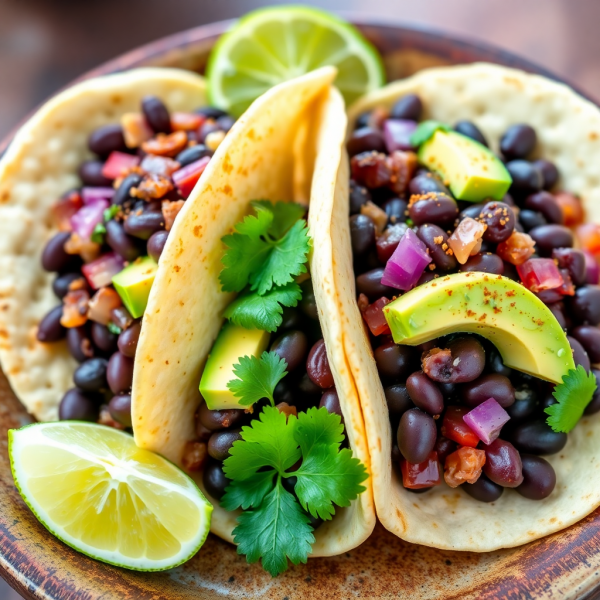 Spicy Black Bean Tacos