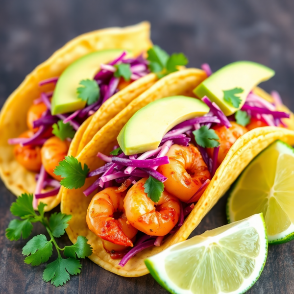 Spicy Garlic Shrimp Tacos