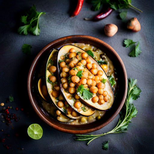 Moroccan Spicy Eggplant & Chickpeas