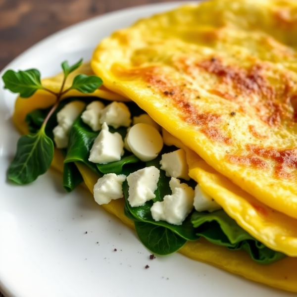 Savory Spinach and Feta Omelette