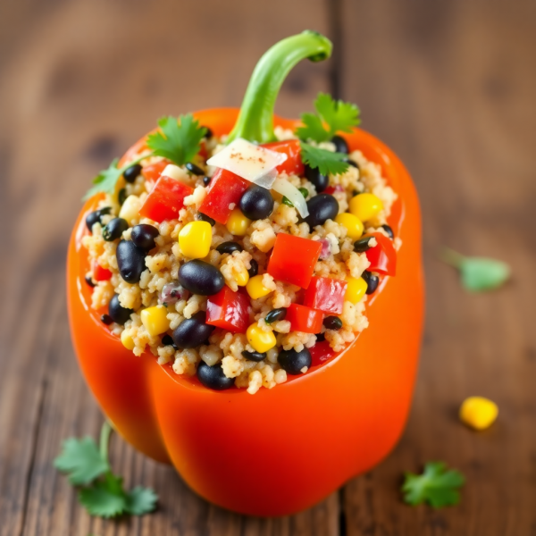 Stuffed Bell Peppers with Quinoa and Black Beans