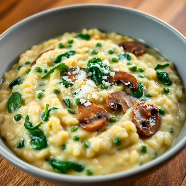 Creamy Spinach and Mushroom Risotto