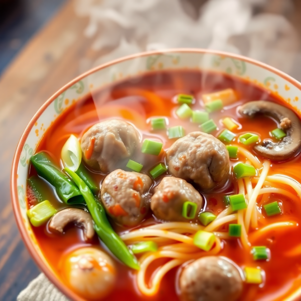 Spicy Beef Ball Noodle Soup