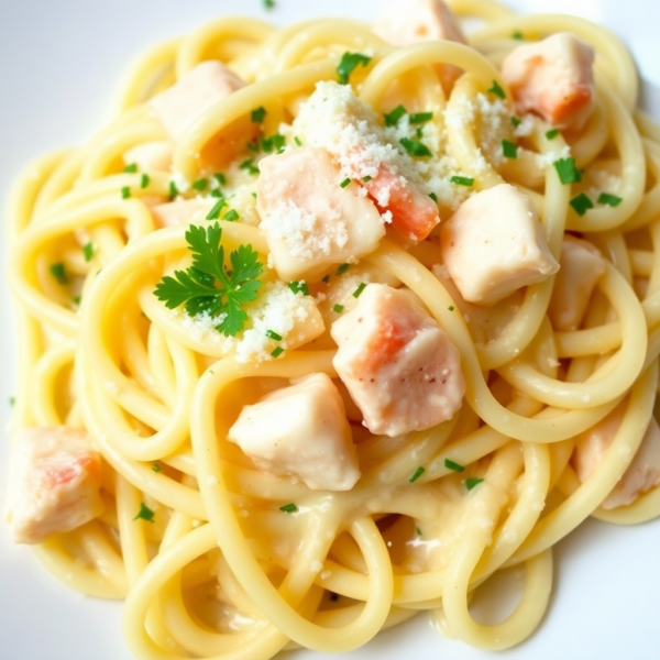 Creamy Garlic Crab Pasta