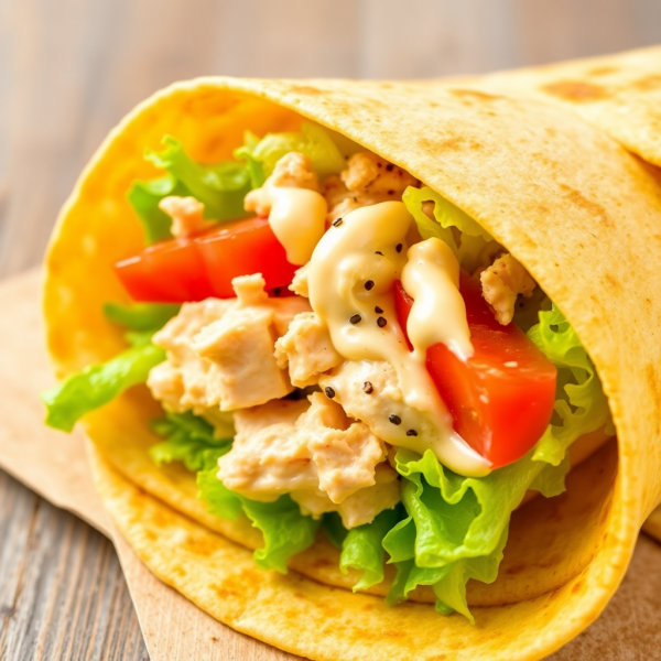 Creamy Mayonnaise Chicken Wrap