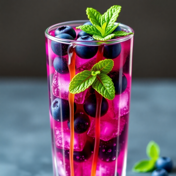 Sparkling Blueberry Honey Refresher