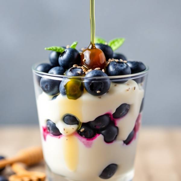 Blueberry Chia Seed Greek Yogurt Parfait