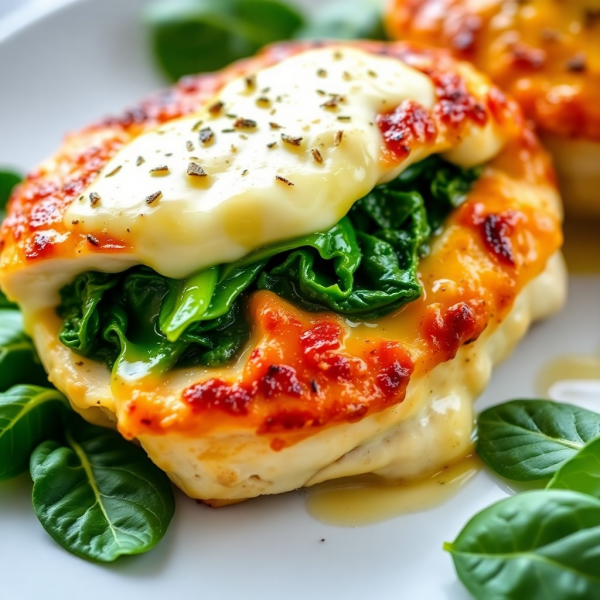 Cheesy Spinach Stuffed Chicken Breast