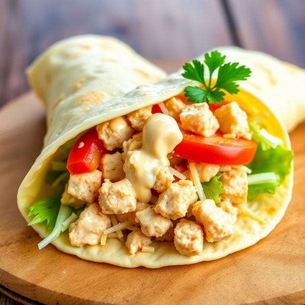 Creamy Mayo Chicken Wrap