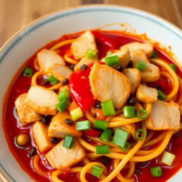 Spicy Szechuan Noodles with Chicken