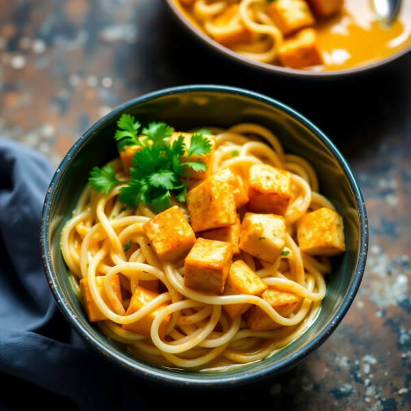 Creamy Panang Tofu Noodle Bowl