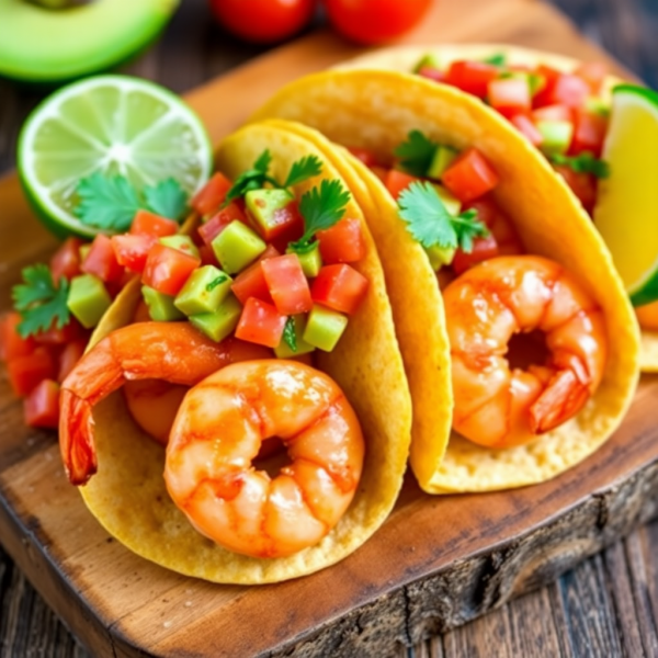 Spicy Garlic Shrimp Tacos