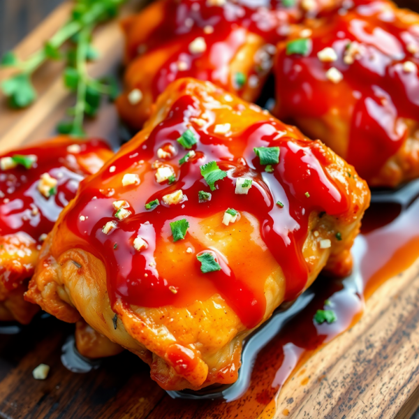 Ketchup Glazed Chicken Thighs