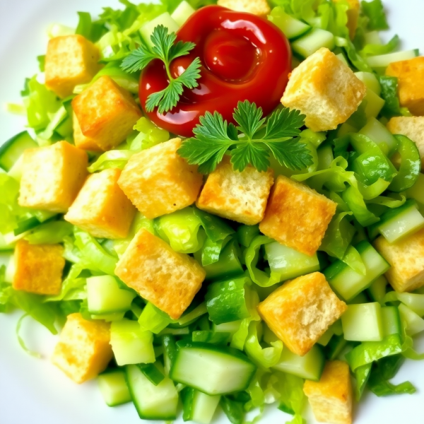 Brazilian Vegetarian Salad with Crunchy Bread