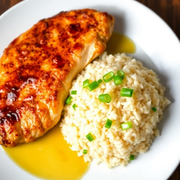 Flossy Chicken Steak with Savory Rice