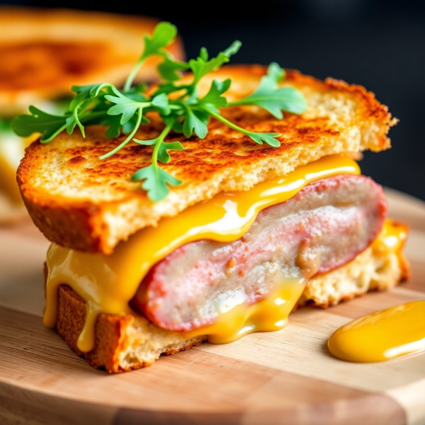 Cheesy Sausage Delight Sandwich