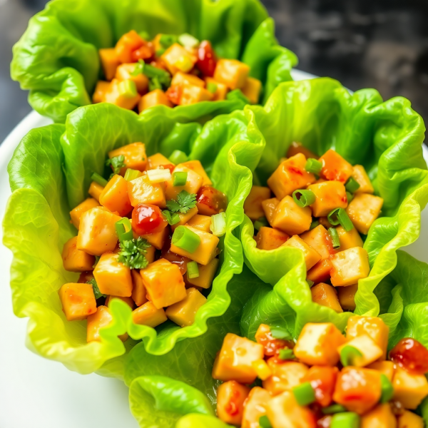 Lettuce Wraps with Spicy Chicken