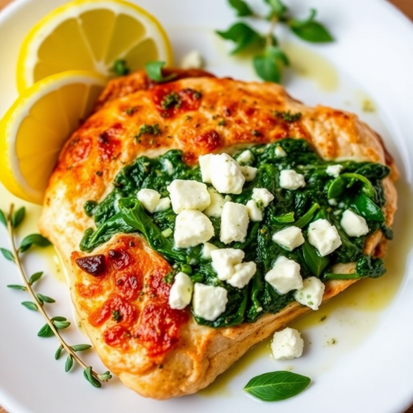 Spinach and Feta Stuffed Chicken Breast