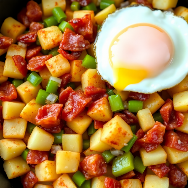 Garlic Potato and Bacon Hash