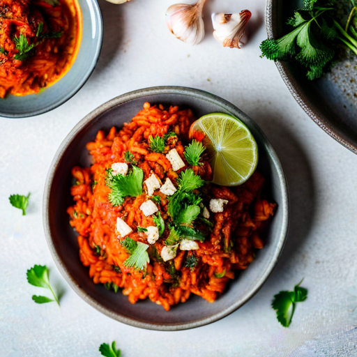 Arabic Rice with Harissa Sauce