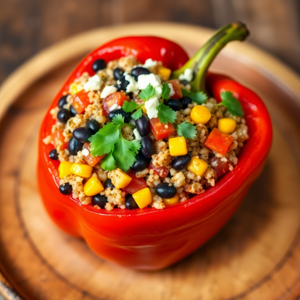 Savory Quinoa Stuffed Bell Pepper