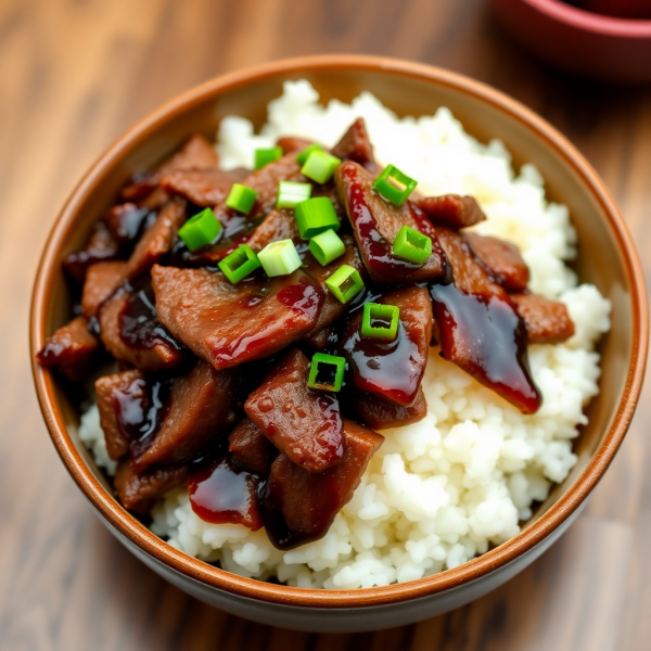 Savory Soy Beef Rice Bowl