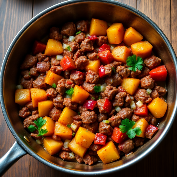 Hearty Ground Beef and Red Potato Skillet