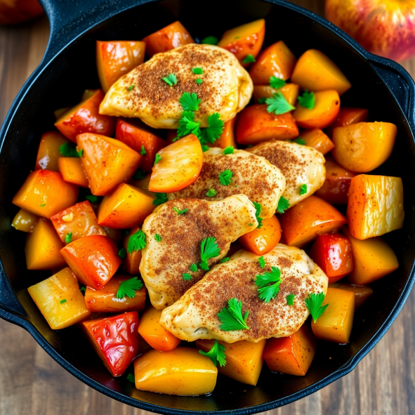 Savory Apple and Chicken Skillet