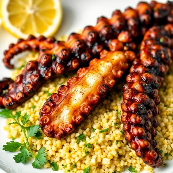 Grilled Octopus with Lemon Herb Quinoa