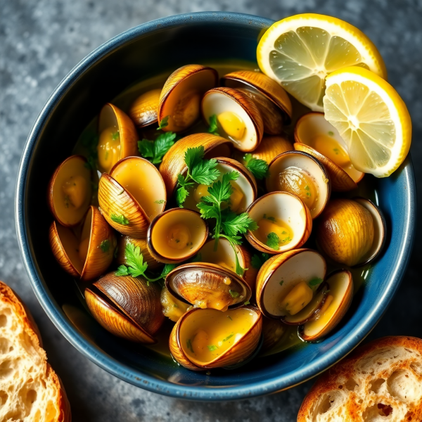 Garlic Butter Clams with Lemon