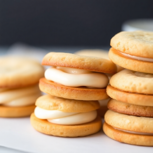 Sable Cookies with Vanilla Cream Filling