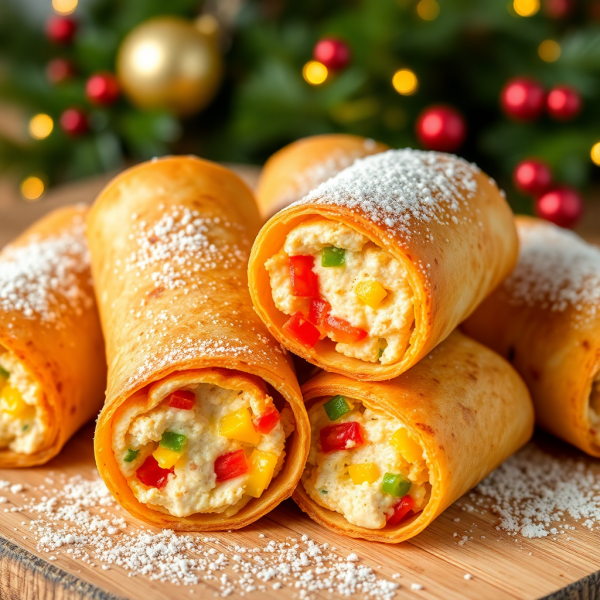 Festive Tuna & Cheese Stuffed Tortilla Rolls