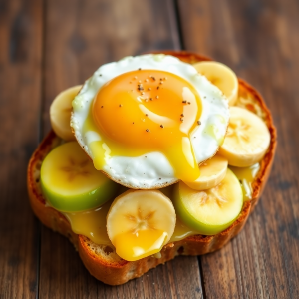 Savory Apple-Banana Cheese Toast