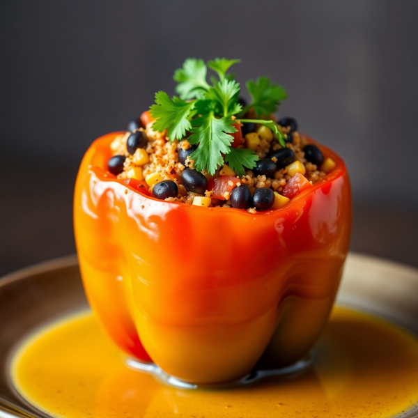 Savory Quinoa Stuffed Bell Pepper