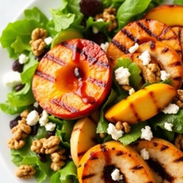 Grilled Peach and Chicken Salad