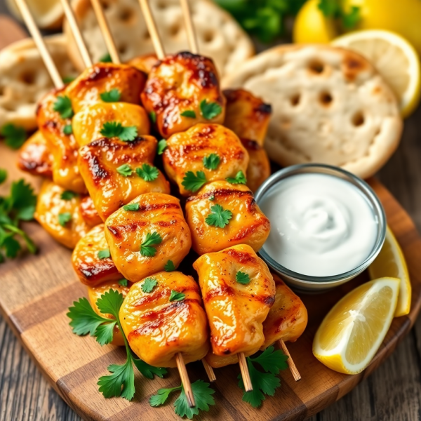 Mediterranean Lemon Chicken Souvlaki